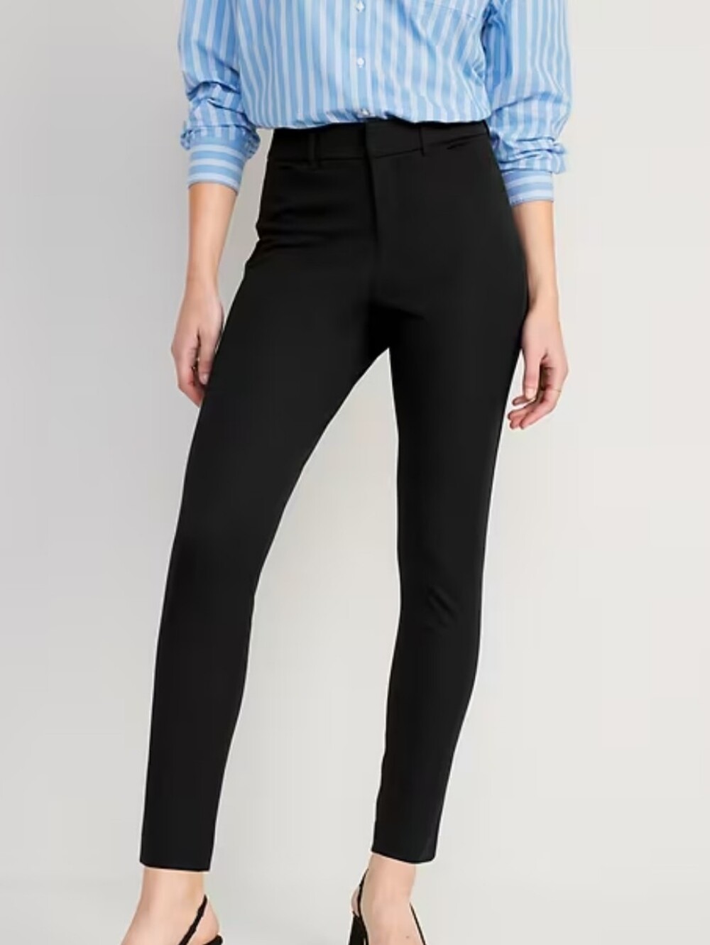 Black Slim High-Waist Women’s Pants S8